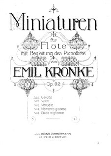 Miniatures for Flute and Piano, Op.92: No.1 Gavotte by Emil Kronke