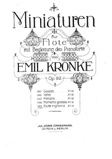 Miniatures for Flute and Piano, Op.92: No.5 Etude mignonne by Emil Kronke