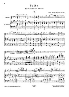 Suite for Violin and Piano, Op.43: Score by Josef Krug-Waldsee