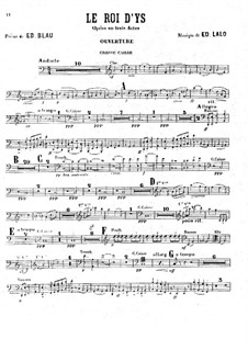 Le roi d'Ys (The King of Ys): Bass drum part by Édouard Lalo