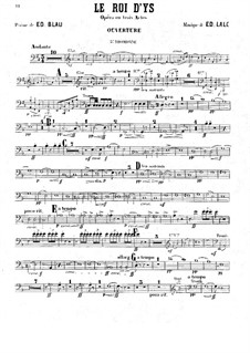 Le roi d'Ys (The King of Ys): Trombone III part by Édouard Lalo