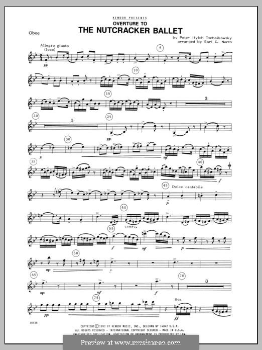 Fragments: Overture, for winds – Oboe part by Pyotr Tchaikovsky