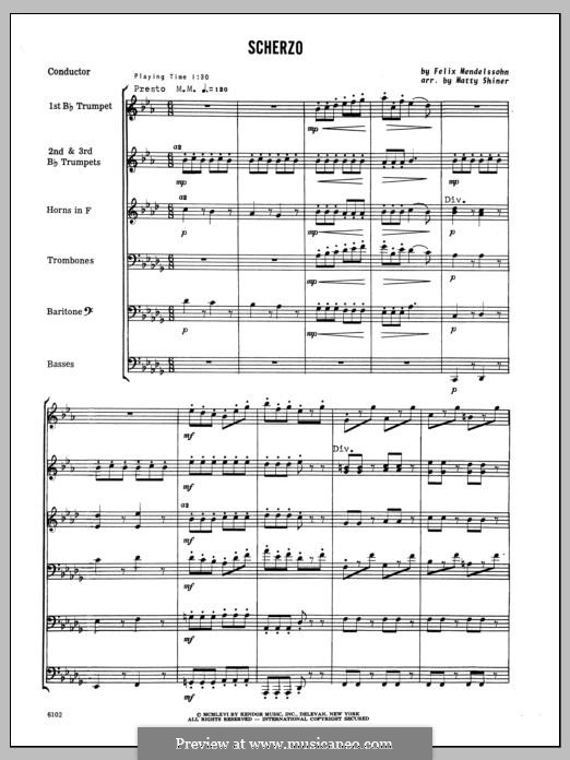 Scherzo: Full score by Felix Mendelssohn-Bartholdy