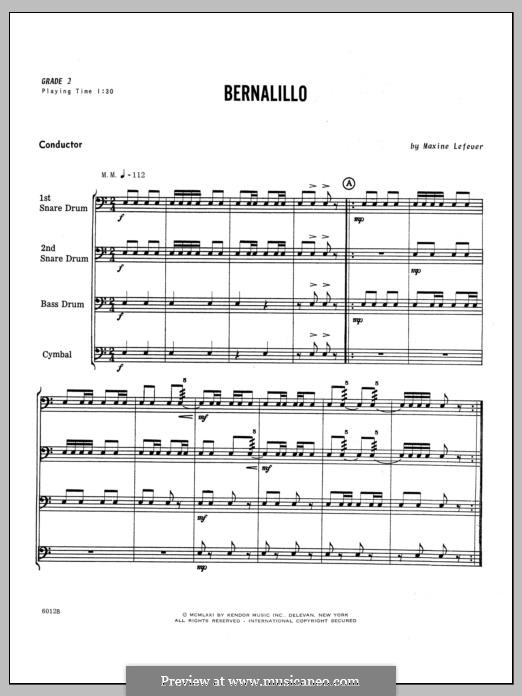 Bernalillo: Full score by Maxine Lefever