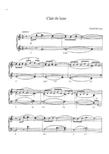 No.3 Clair de lune, for Piano: Easy version by Claude Debussy
