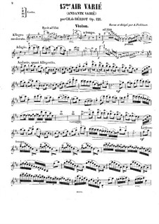 Aria with Variations No.13, Op.121: Solo part by Charles Auguste de Beriot