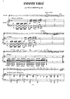 Aria with Variations No.13, Op.121: Score by Charles Auguste de Beriot