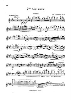 Aria with Variations No.7, Op.15: Solo part by Charles Auguste de Beriot