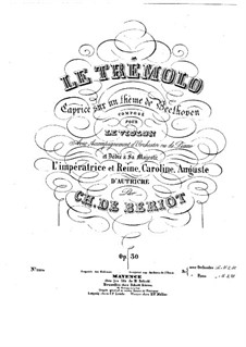 Le trémolo for Violin and Piano, Op.30: Solo part by Charles Auguste de Beriot