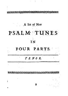 A Set of New Psalm Tunes: Tenor part by John Bishop