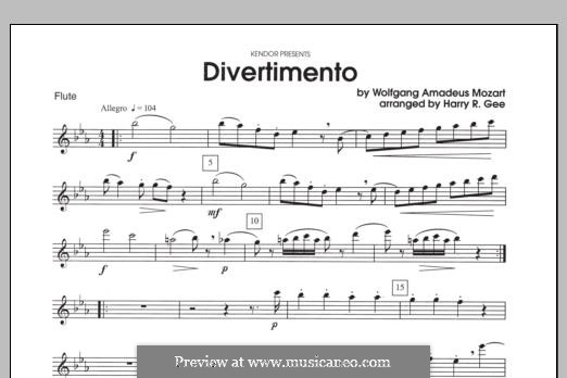 Divertimento: Flute part by Wolfgang Amadeus Mozart