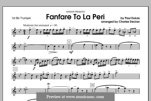 La Péri: Fanfare, for wind quintet – 1st Bb Trumpet part by Paul Dukas