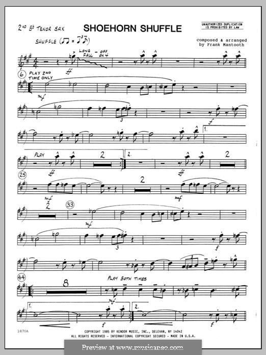 Shoehorn Shuffle by F. Mantooth sheet music on MusicaNeo