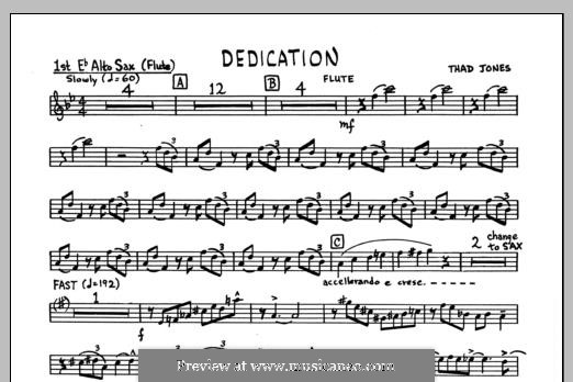 Dedication: 1st Eb Alto Saxophone part by Thad Jones