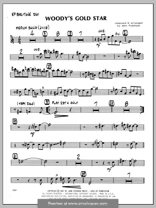 Woody's Gold Star: Eb Baritone Sax part by John Fedchock