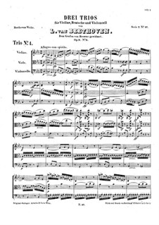 String Trio No.5 in C Minor, Op.9 No.3: Full score by Ludwig van Beethoven