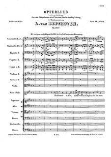 Sacrificial Song, Op.121b: Sacrificial Song by Ludwig van Beethoven