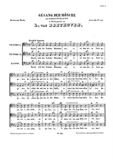 Gesang der Mönche (The Monks Song), WoO 104: Vocal score by Ludwig van Beethoven