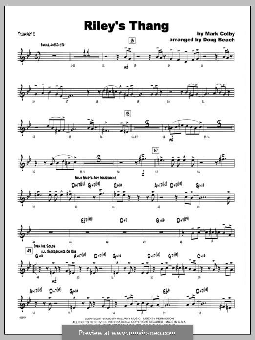 Riley's Thang: 2nd Bb Trumpet part by Mark Colby