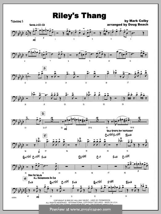 Riley's Thang: 3rd Trombone part by Mark Colby