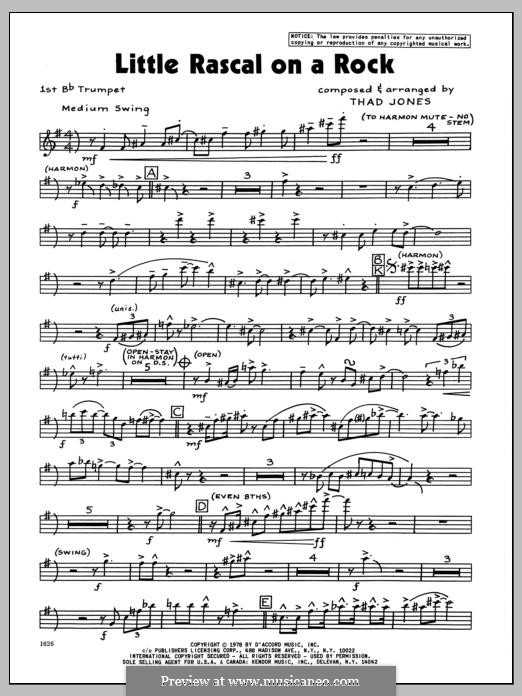 Little Rascal on a Rock: 1st Bb Trumpet part by Thad Jones