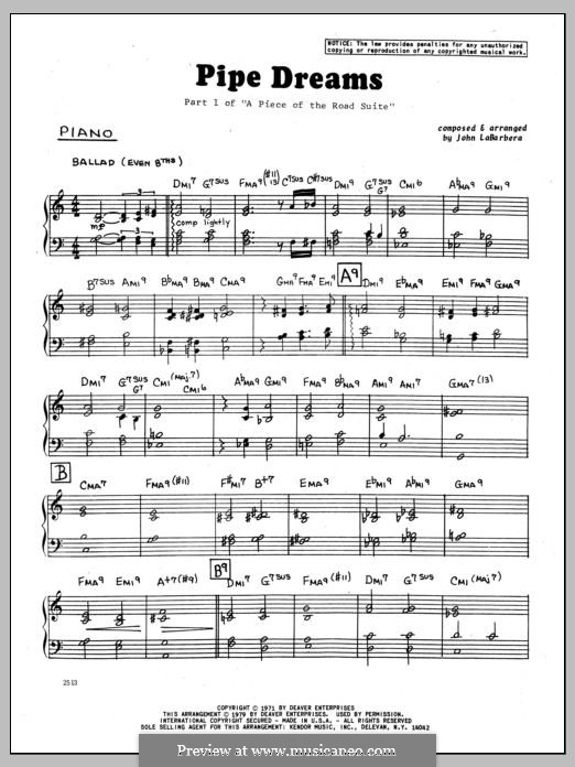 Pipe Dreams by J. LaBarbara sheet music on MusicaNeo