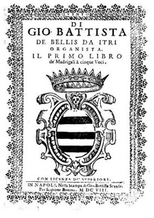 Madrigals for Five Voices: Book I – voice part by Giovanni Battista de Bellis