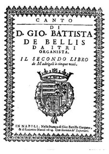 Madrigals for Five Voices: Book II – high voice part by Giovanni Battista de Bellis