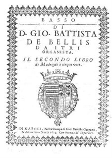 Madrigals for Five Voices: Book II – bass part by Giovanni Battista de Bellis