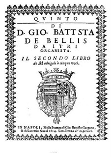 Madrigals for Five Voices: Book II – voice part by Giovanni Battista de Bellis