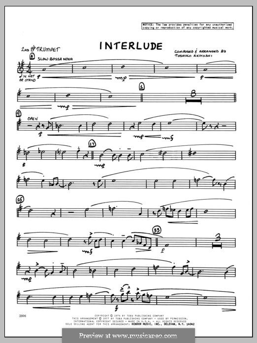 Interlude: 2nd Bb Trumpet part by Toshiko Akiyoshi