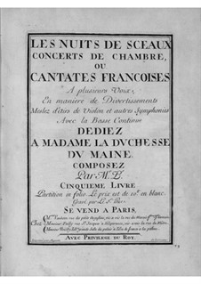Cantates for Voice and Basso Continuo: Book V by Nicolas Bernier