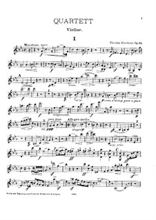 Quartet for Strings and Piano in C Minor, Op.84: Full score, parts by Theodor Kirchner
