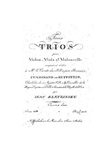 Three String Trios, Op.4: Viola part by Jan Baptysta Kleczyński