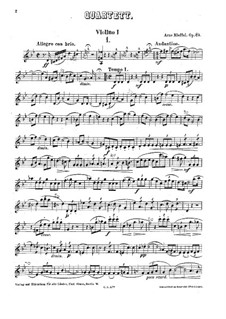 String Quartet in G Minor, Op.25: Parts by Arno Kleffel