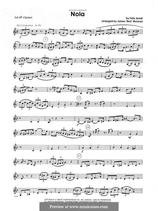 Nola: 3rd Bb Clarinet part by Felix Arndt