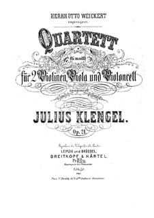 String Quartet in G Minor, Op.21: Parts by Julius Klengel