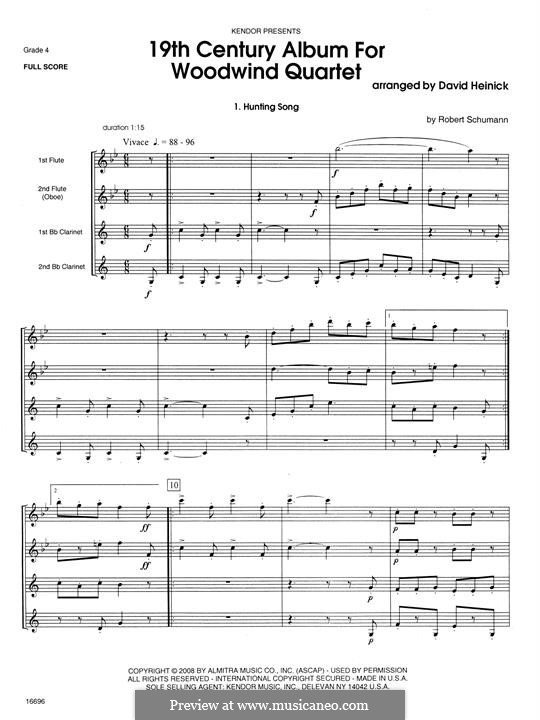 19th Century Album for Woodwind Quartet: Full score by Robert Schumann
