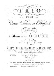 String Trio in D Minor, Op.6: Violin I part by Charles-Frédéric Kreubé