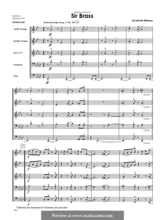 Sir Brass: Full Score by Lennie Niehaus