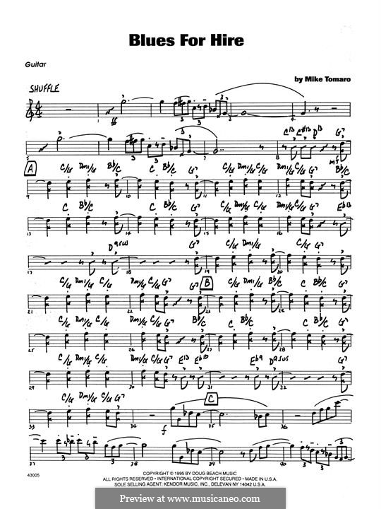 Blues for Hire: Guitar part by Mike Tomaro