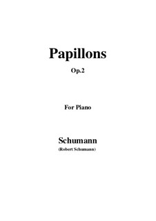 Papillons, Op.2: For piano by Robert Schumann