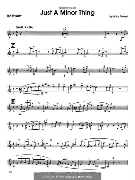 Just a Minor Thing: 1st Bb Trumpet part by Mike Steinel