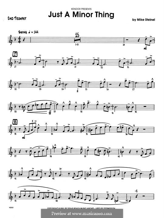 Just a Minor Thing: 2nd Bb Trumpet part by Mike Steinel