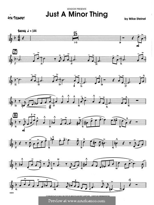 Just a Minor Thing: 4th Bb Trumpet part by Mike Steinel