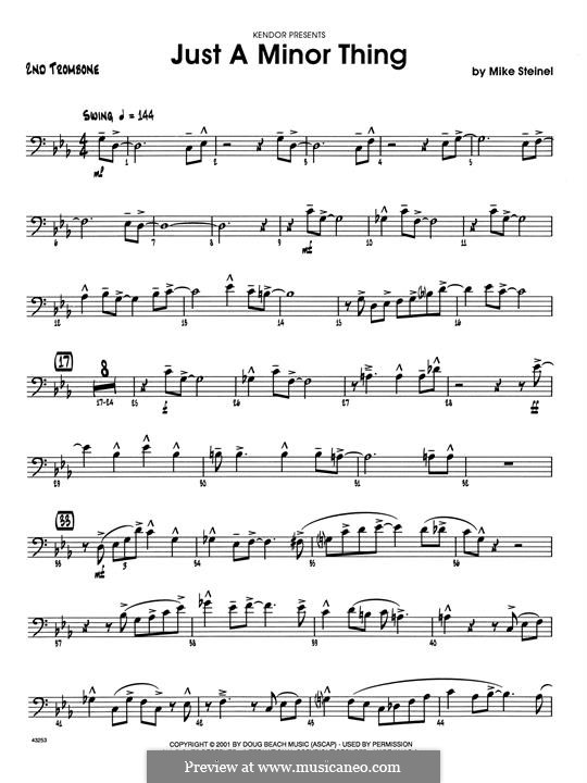 Just a Minor Thing: 2nd Trombone part by Mike Steinel