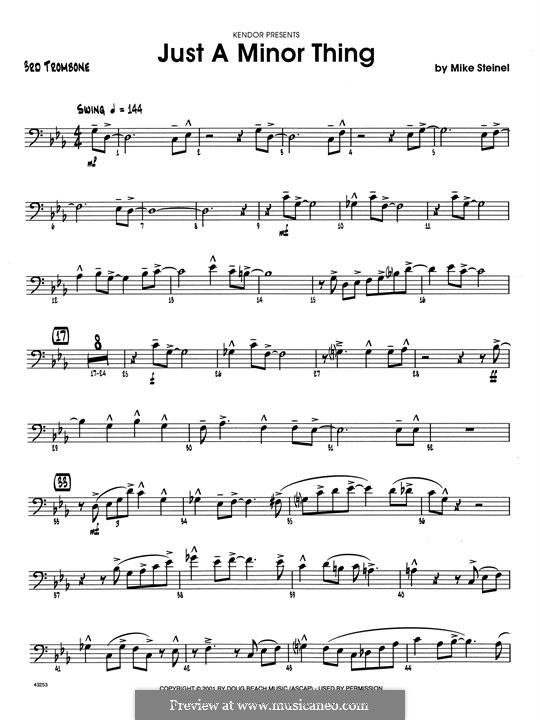 Just a Minor Thing: 3rd Trombone part by Mike Steinel