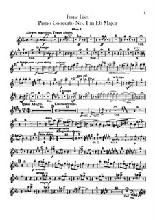 Piano Concerto No.1, S.124: Oboes I-II parts by Franz Liszt