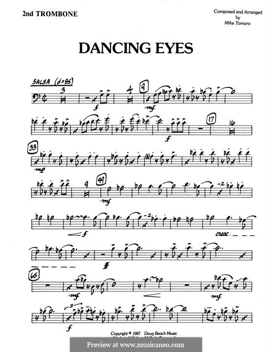 Dancing Eyes: 2nd Trombone part by Mike Tomaro