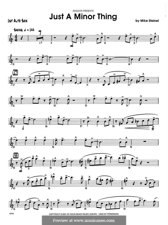 Just a Minor Thing: Bass Clarinet 1 & 2 part by Mike Steinel